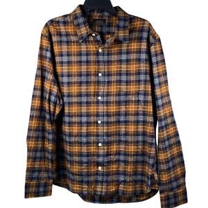 NWT Jachs NY Cotton Plaid Flannel Button Down Khaki Blue Shirt Mens Size 2XL
